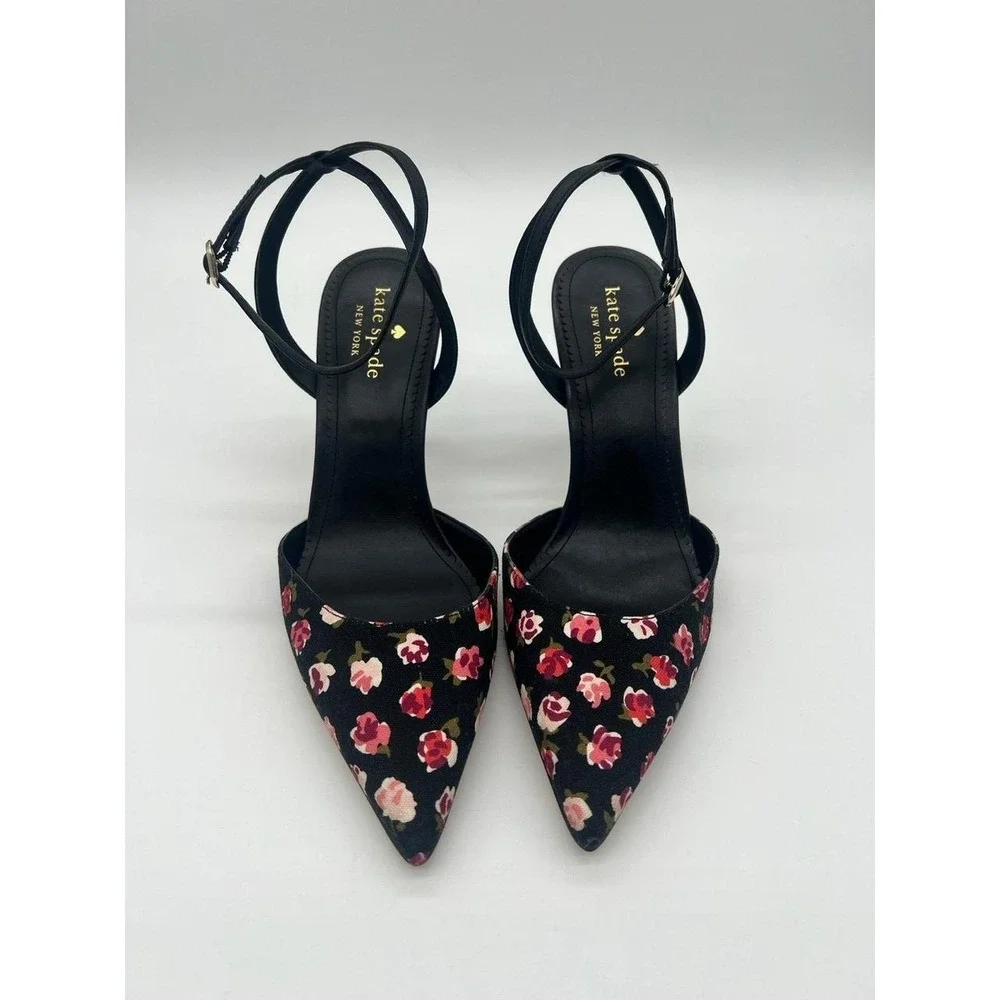 Kate Spade Ankle Strap Floral Heel 9.5